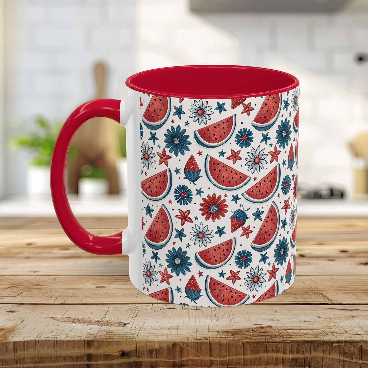 Patriotic Watermelon Floral Mug (11/15oz)