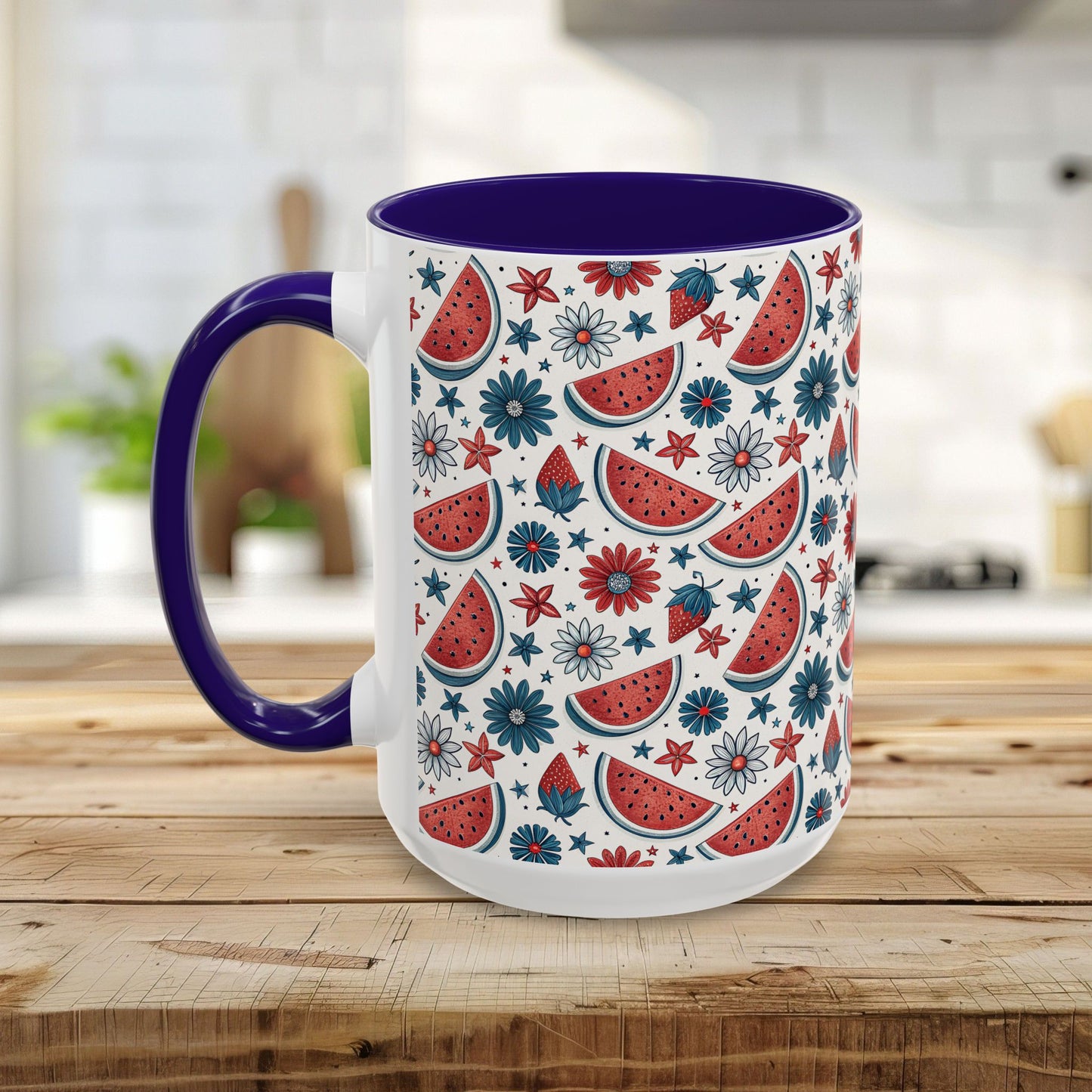 Patriotic Watermelon Floral Mug (11/15oz)