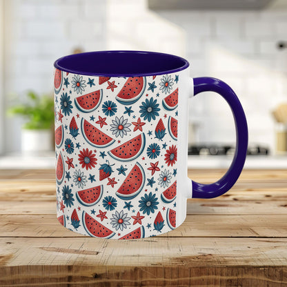 Patriotic Watermelon Floral Mug (11/15oz)