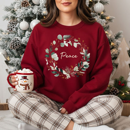 Peace Christmas Wreath Sweatshirt