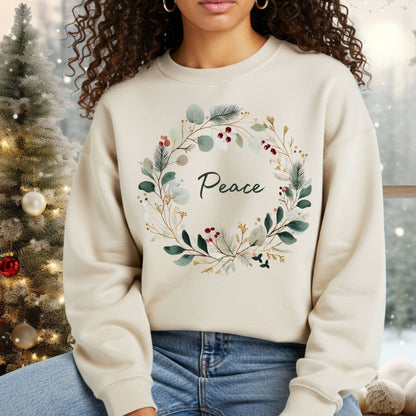 Peace Christmas Wreath Sweatshirt