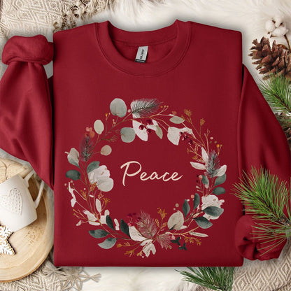 Peace Christmas Wreath Sweatshirt