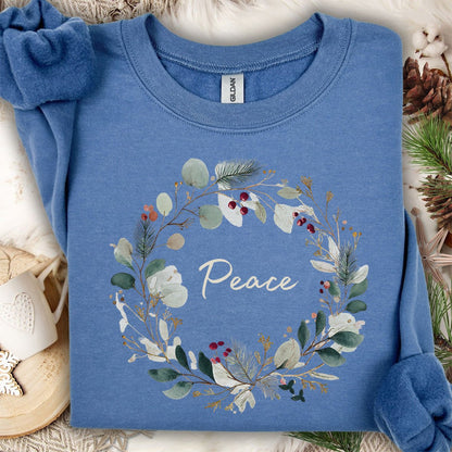 Peace Christmas Wreath Sweatshirt