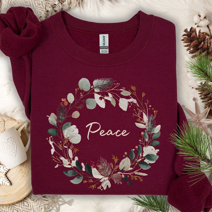 Peace Christmas Wreath Sweatshirt