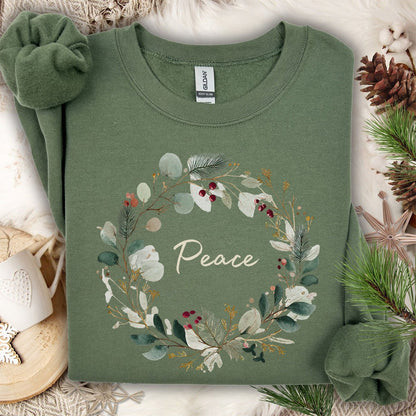 Peace Christmas Wreath Sweatshirt