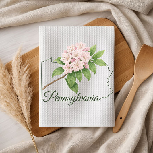 Pennsylvania State Flower Tea Towel – Mountain Laurel