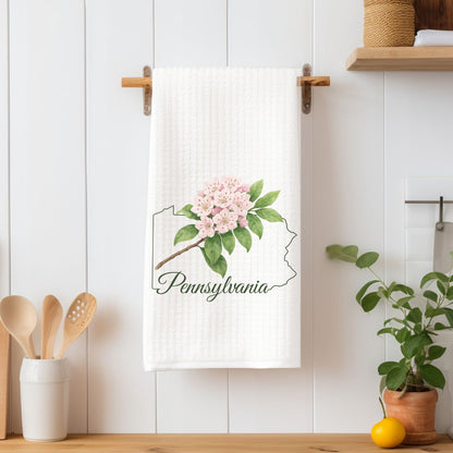 Pennsylvania State Flower Tea Towel – Mountain Laurel