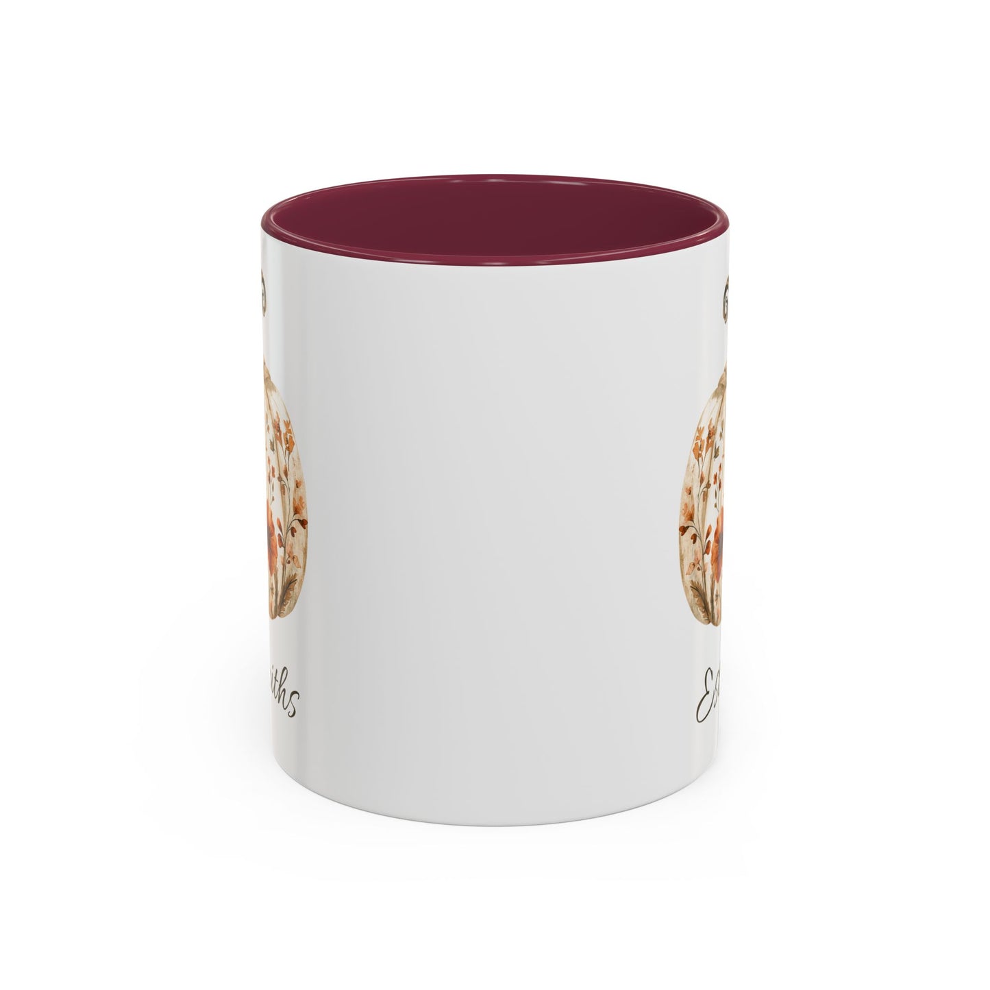 Personalizable Autumn Floral Pumpkin Mug (11/15oz)