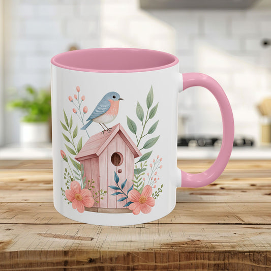 Pink Birdhouse in Bloom Mug (11/15oz)