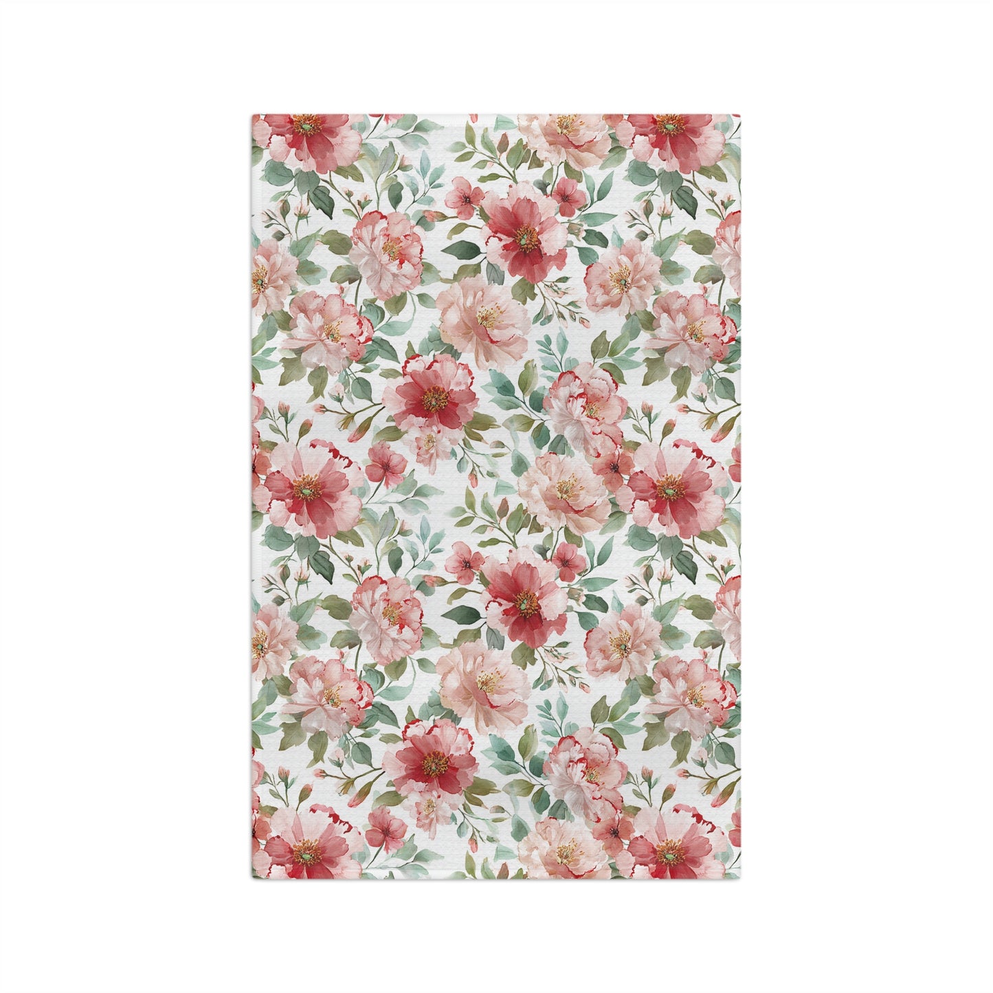 Pink Peony Floral Microfiber Tea Towel