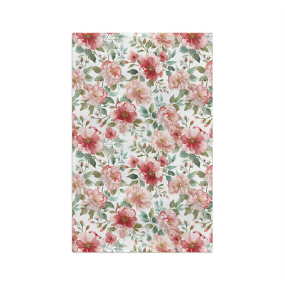 Pink Peony Floral Microfiber Tea Towel