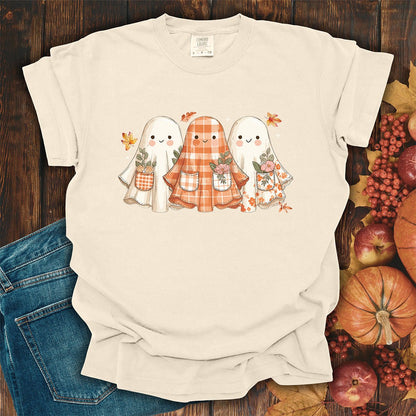 Plaid & Floral Halloween Ghosts T-Shirt