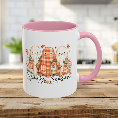 Plaid and Floral Halloween Ghosts Mug (11/15oz)