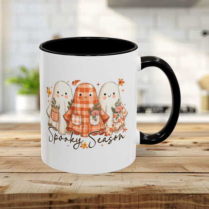 Plaid and Floral Halloween Ghosts Mug (11/15oz)