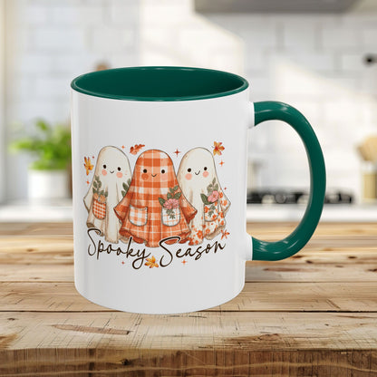Plaid and Floral Halloween Ghosts Mug (11/15oz)