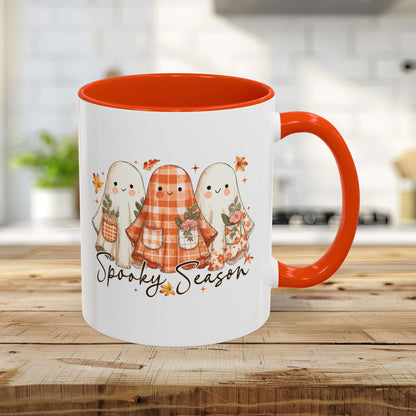 Plaid and Floral Halloween Ghosts Mug (11/15oz)