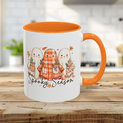 Plaid and Floral Halloween Ghosts Mug (11/15oz)