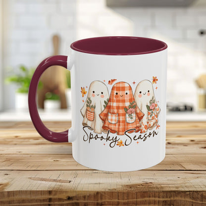 Plaid and Floral Halloween Ghosts Mug (11/15oz)