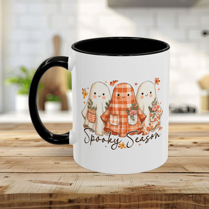 Plaid and Floral Halloween Ghosts Mug (11/15oz)