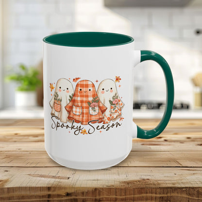 Plaid and Floral Halloween Ghosts Mug (11/15oz)