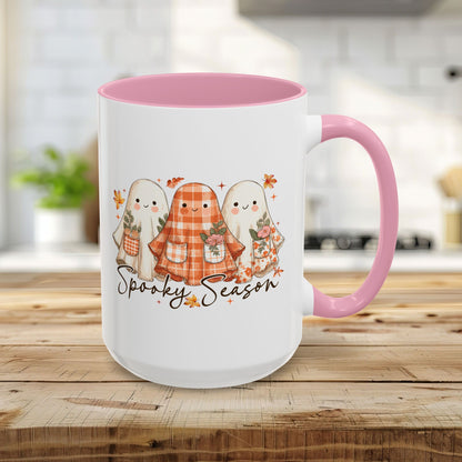 Plaid and Floral Halloween Ghosts Mug (11/15oz)