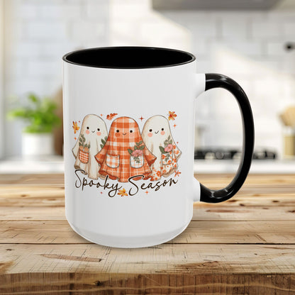 Plaid and Floral Halloween Ghosts Mug (11/15oz)