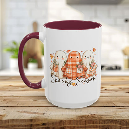 Plaid and Floral Halloween Ghosts Mug (11/15oz)