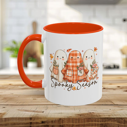 Plaid and Floral Halloween Ghosts Mug (11/15oz)