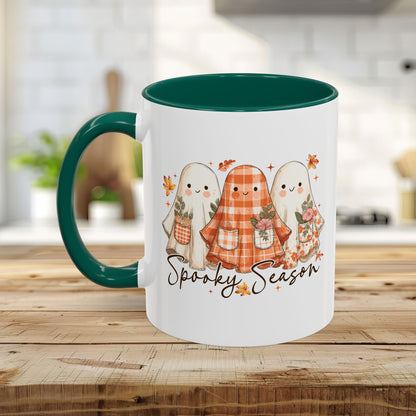 Plaid and Floral Halloween Ghosts Mug (11/15oz)