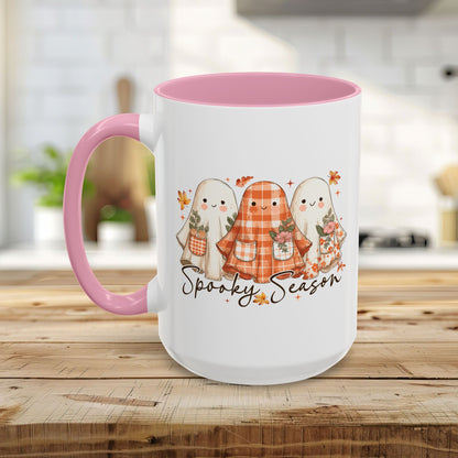 Plaid and Floral Halloween Ghosts Mug (11/15oz)