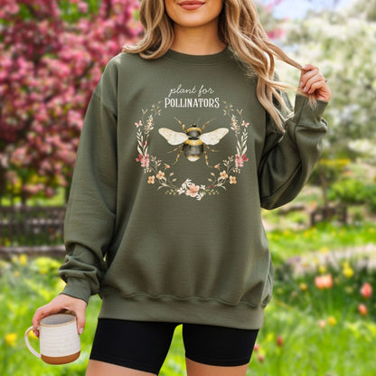 Plant for Pollinators Honey Bee Sweatshirt