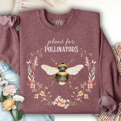 Plant for Pollinators Honey Bee Sweatshirt