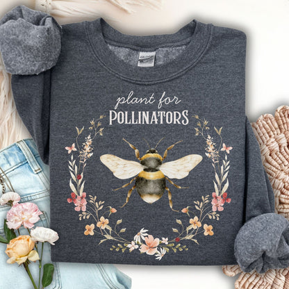 Plant for Pollinators Honey Bee Sweatshirt