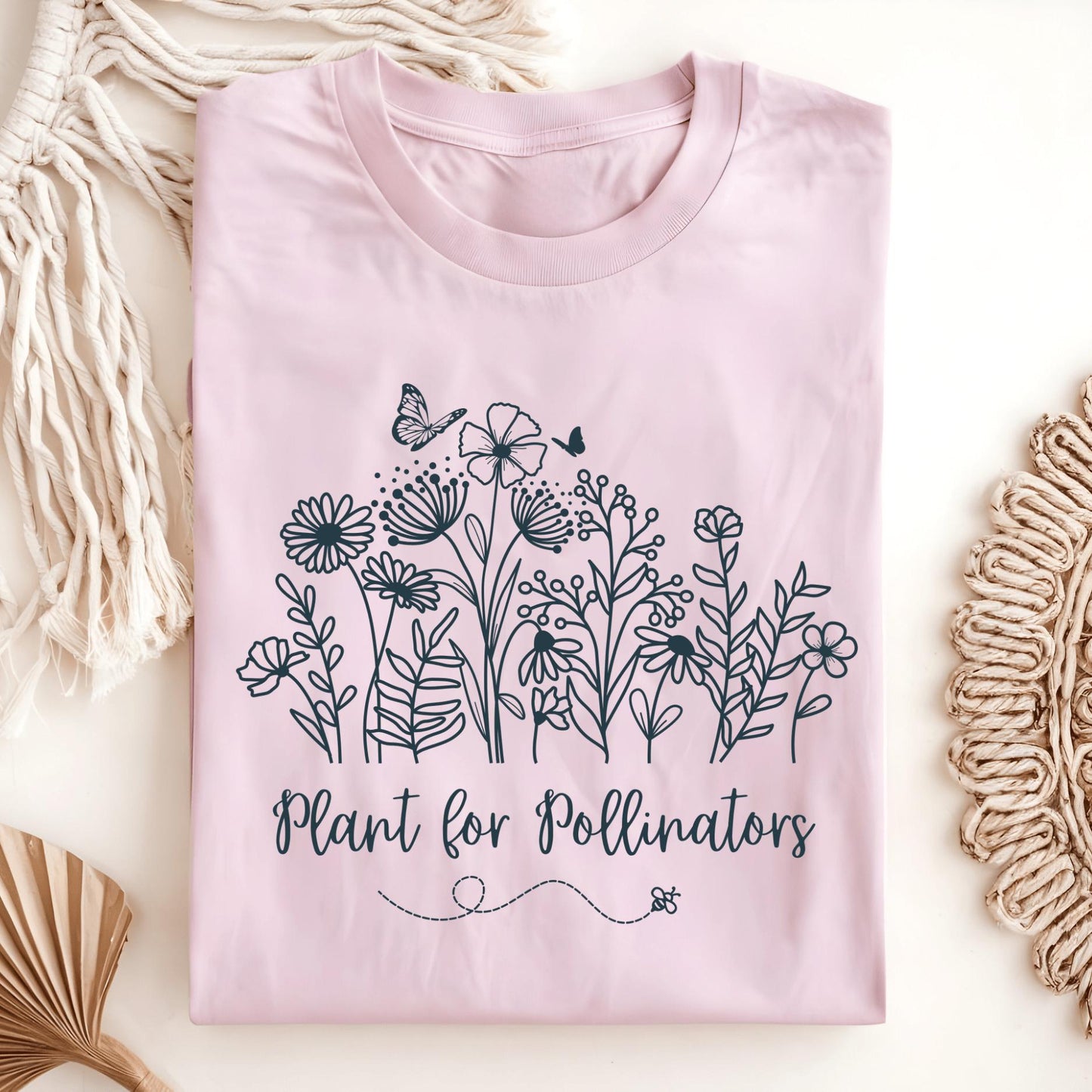 Wild Petal Threads T-Shirt Light Pink / S Plant for Pollinators with Wildflowers T-Shirt