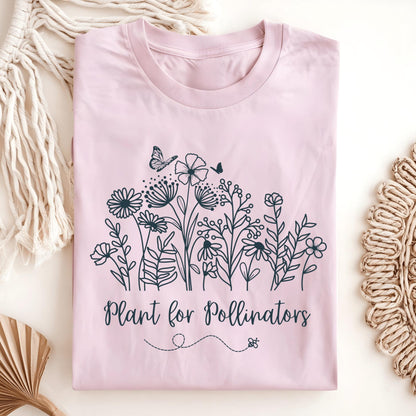 Wild Petal Threads T-Shirt Light Pink / S Plant for Pollinators with Wildflowers T-Shirt