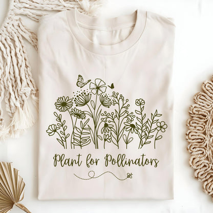 Wild Petal Threads T-Shirt Natural / S Plant for Pollinators with Wildflowers T-Shirt