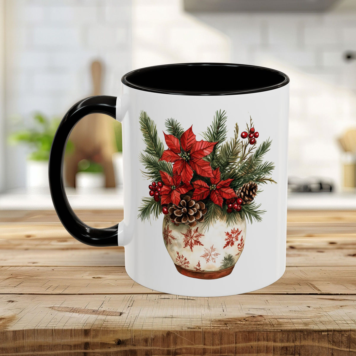 Poinsettia Arrangement Holiday Mug (11/15oz)