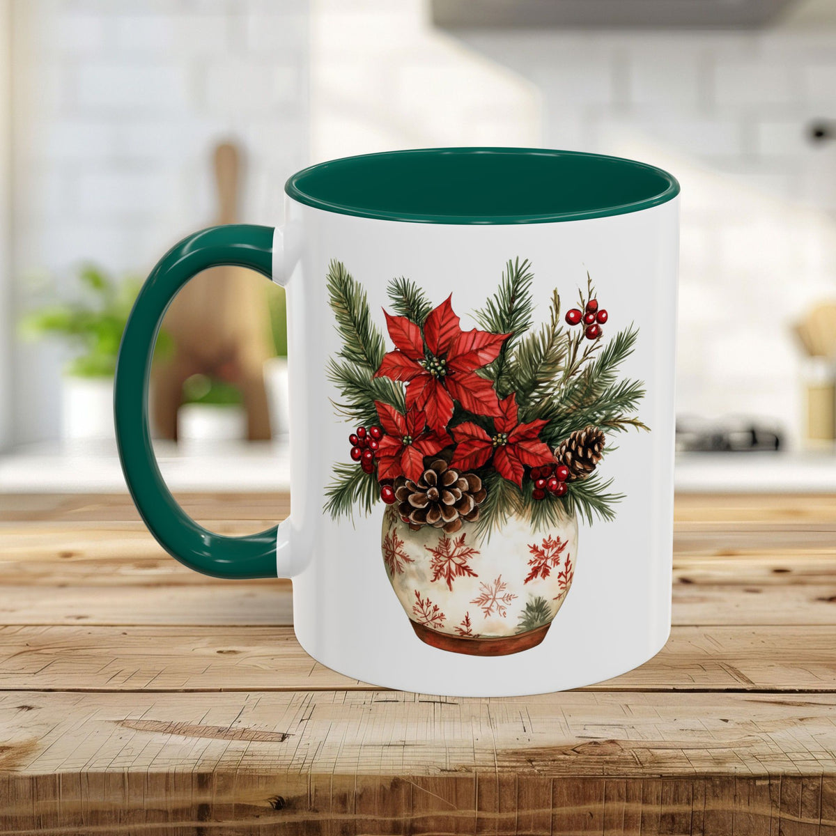 Poinsettia Arrangement Holiday Mug (11/15oz)