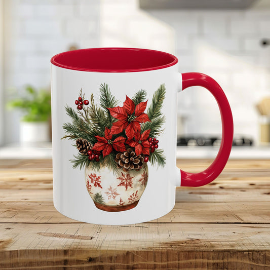 Poinsettia Arrangement Holiday Mug (11/15oz)