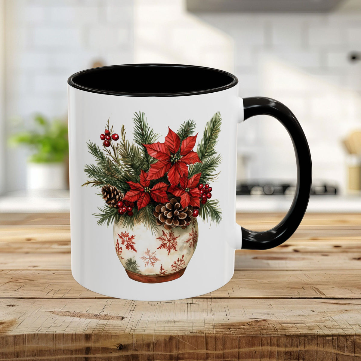 Poinsettia Arrangement Holiday Mug (11/15oz)