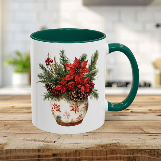 Poinsettia Arrangement Holiday Mug (11/15oz)