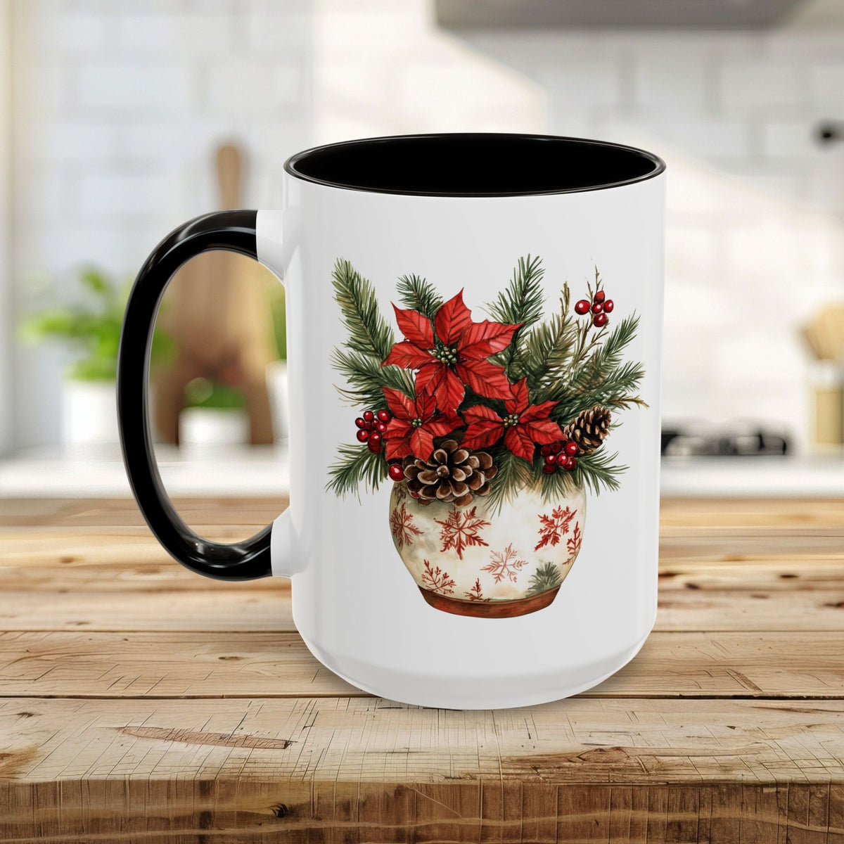 Poinsettia Arrangement Holiday Mug (11/15oz)