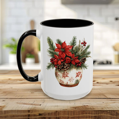 Poinsettia Arrangement Holiday Mug (11/15oz)