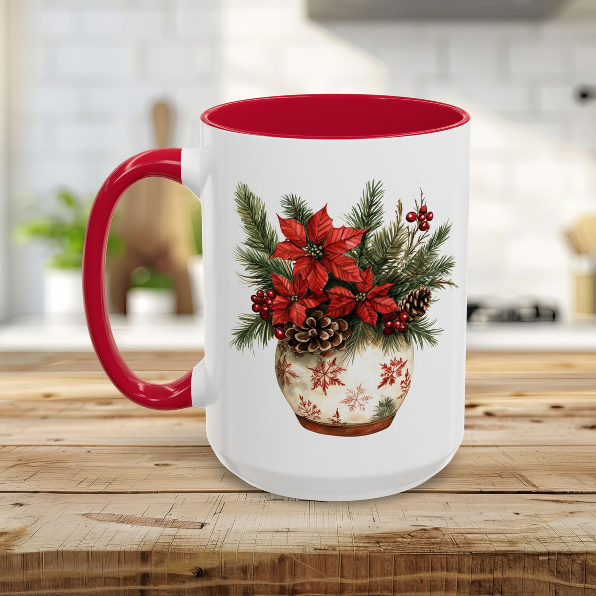 Poinsettia Arrangement Holiday Mug (11/15oz)