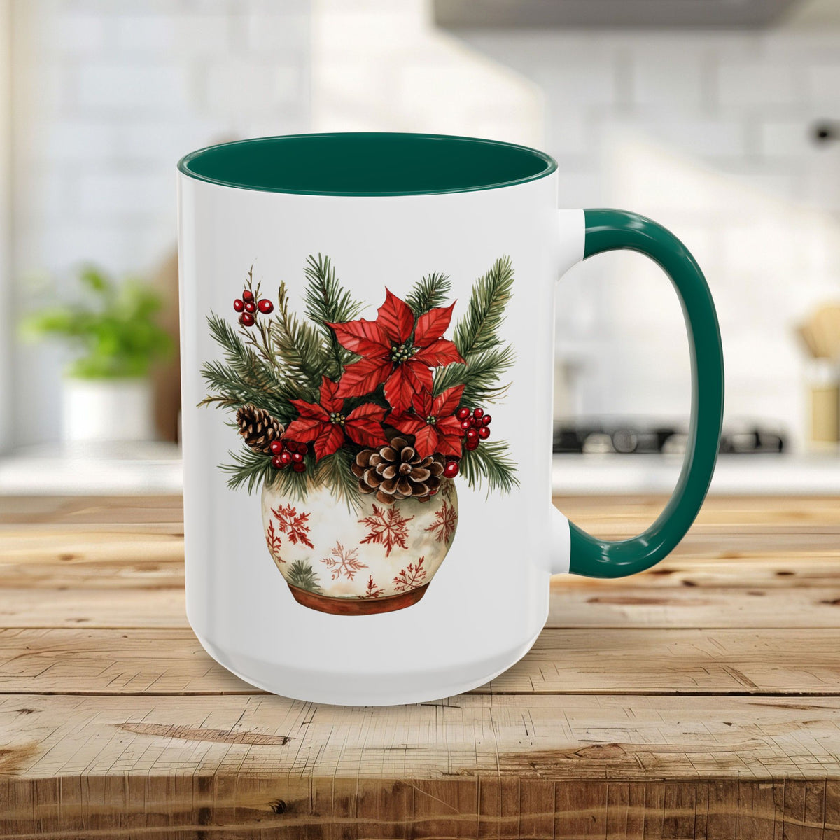 Poinsettia Arrangement Holiday Mug (11/15oz)