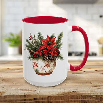 Poinsettia Arrangement Holiday Mug (11/15oz)