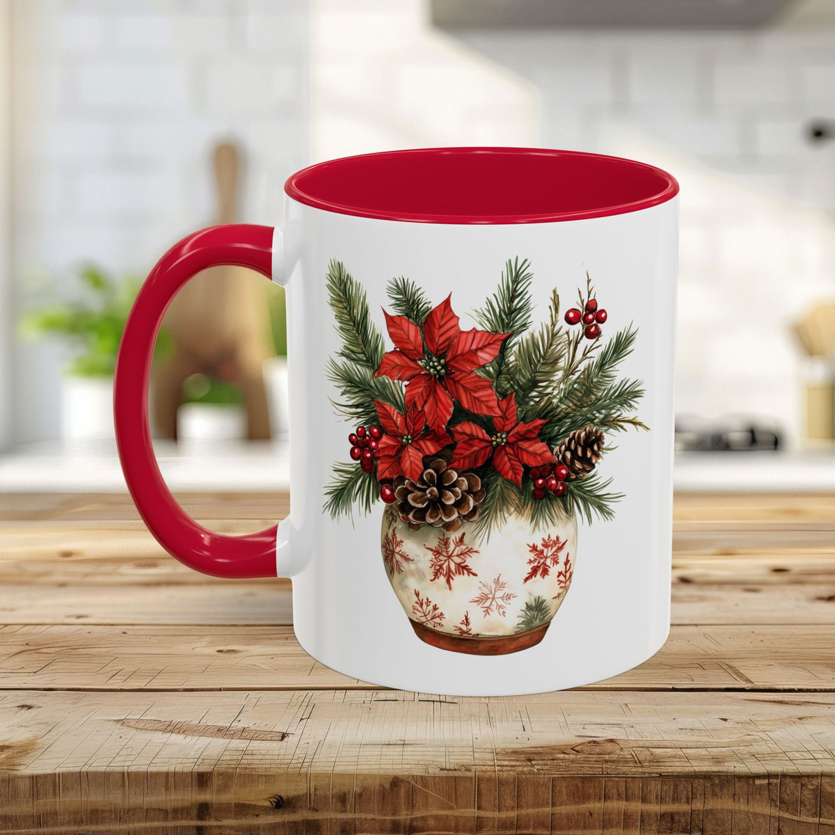 Poinsettia Arrangement Holiday Mug (11/15oz)