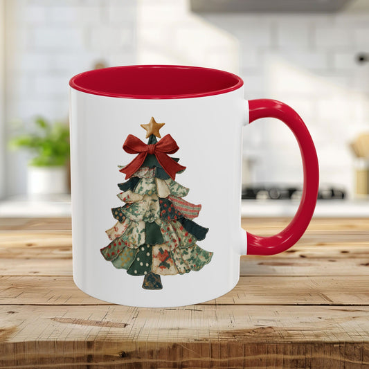 Preppy Christmas Patchwork Tree 11 & 15 oz. Mug