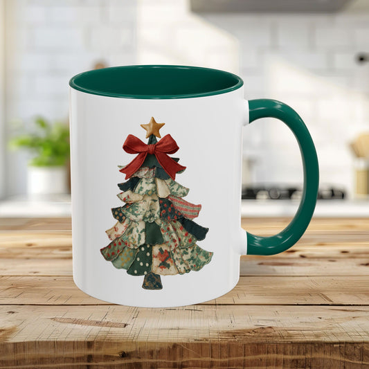 Preppy Christmas Patchwork Tree 11 & 15 oz. Mug