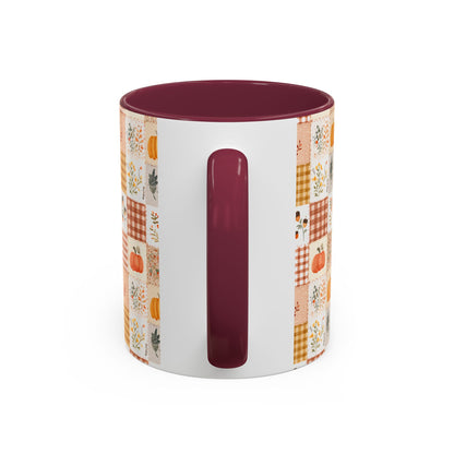 Pumpkin Floral Gingham Fall Mug (11/15oz)